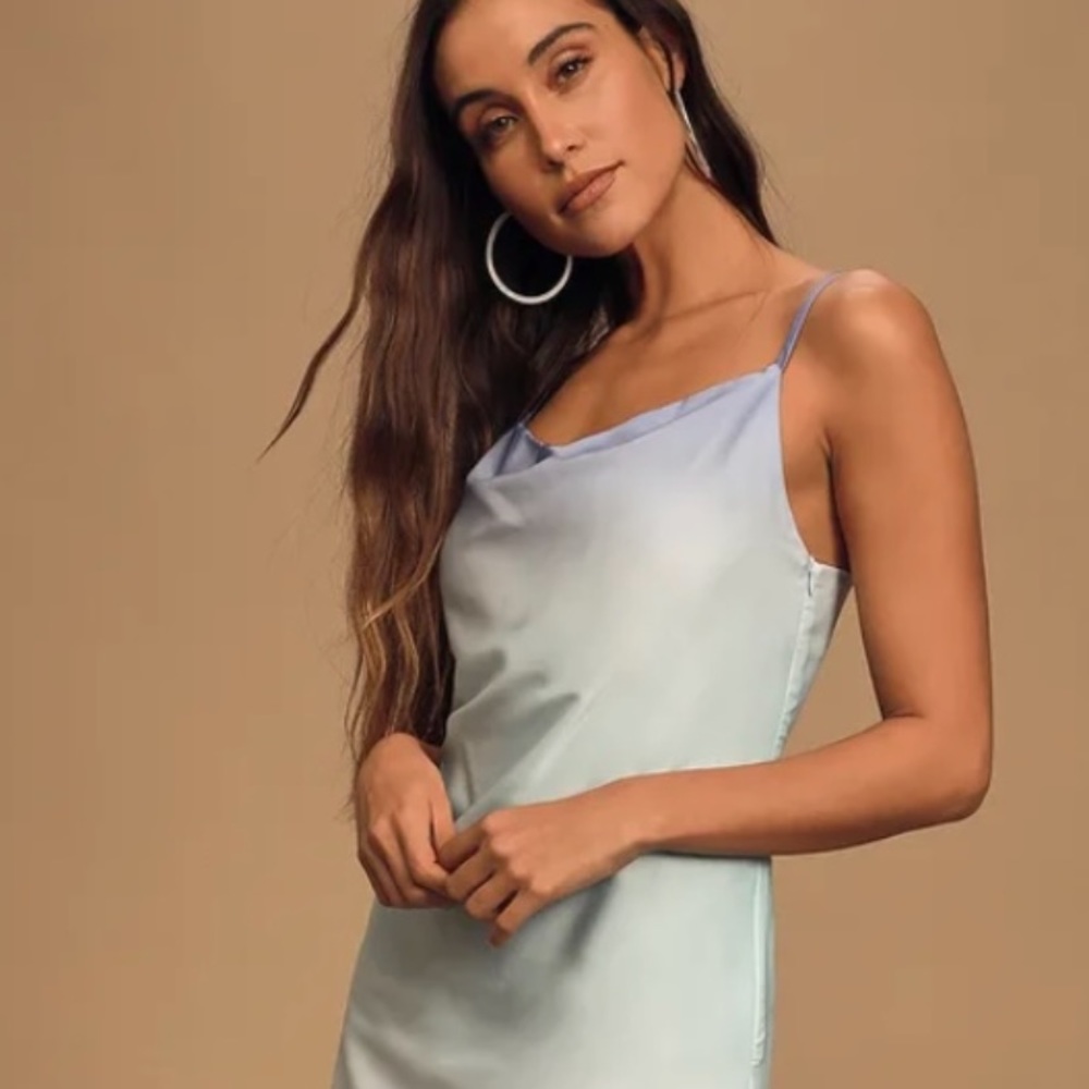 NWT Rhea Blue Ombré Slip Midi Dress - Small